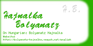 hajnalka bolyanatz business card